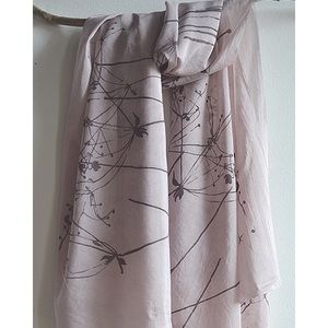 Silk/cotton hand printed summer scarf